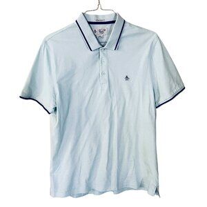 Original Penguin Polo - Light Blue w/ Navy Tipping - Size L 🌊 Hertiage Slim